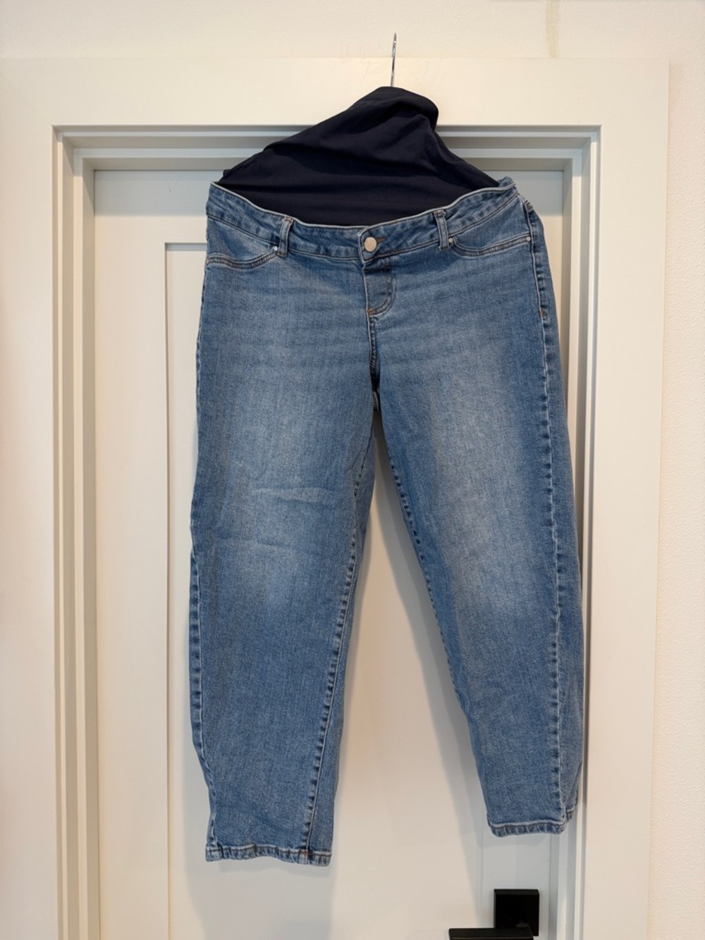 Seraphine Maternity Light Wash Blue Jeans with Elastic Waist Panel